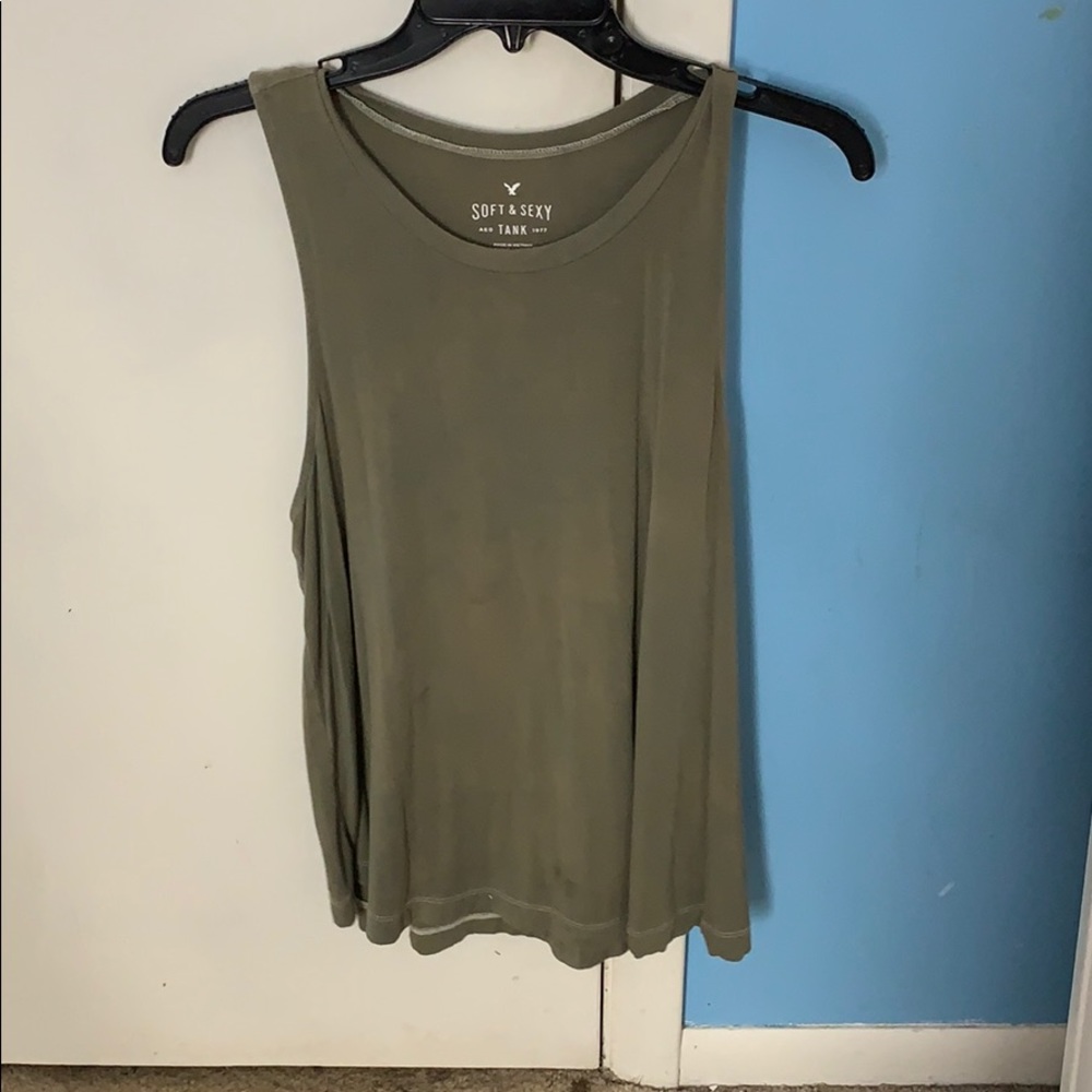 olive green flowy tank